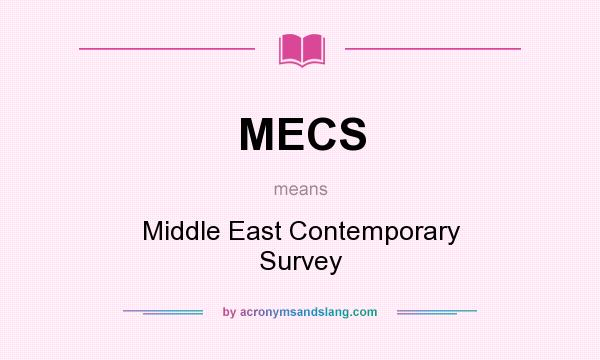 What does MECS mean? It stands for Middle East Contemporary Survey