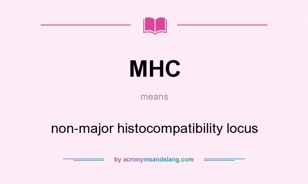 What does MHC mean? It stands for non-major histocompatibility locus