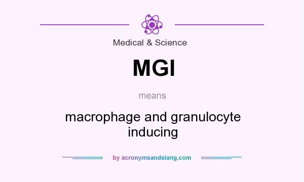 What does MGI mean? It stands for macrophage and granulocyte inducing