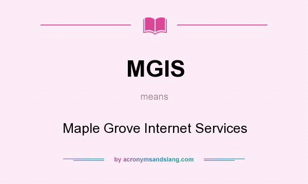 What does MGIS mean? It stands for Maple Grove Internet Services