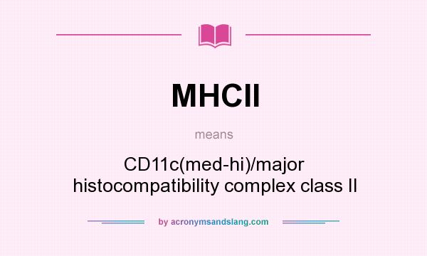 What does MHCII mean? It stands for CD11c(med-hi)/major histocompatibility complex class II