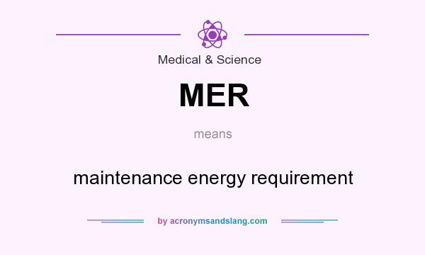What does MER mean? It stands for maintenance energy requirement