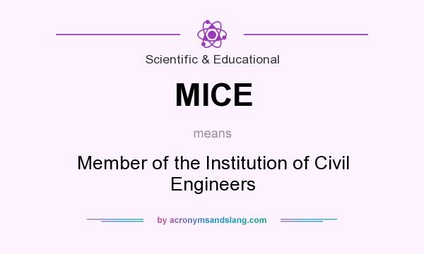 What does MICE mean? It stands for Member of the Institution of Civil Engineers