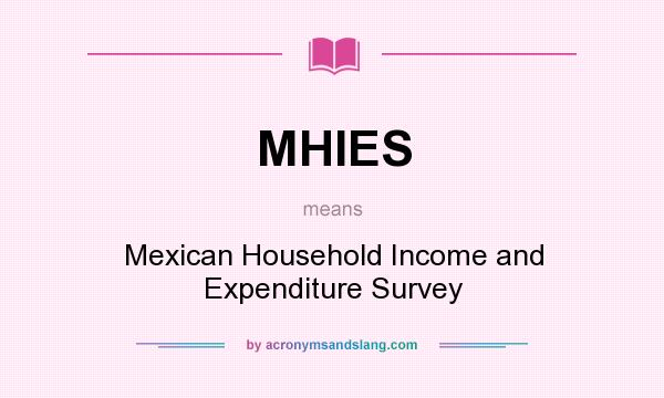 What does MHIES mean? It stands for Mexican Household Income and Expenditure Survey