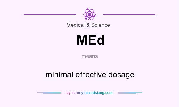 What does MEd mean? It stands for minimal effective dosage