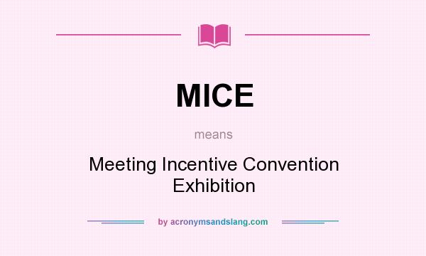 What does MICE mean? It stands for Meeting Incentive Convention Exhibition