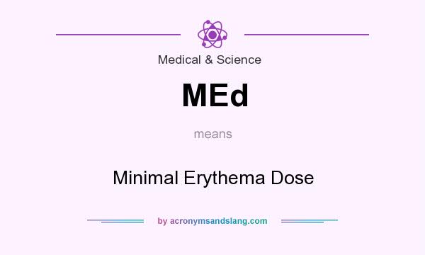 What does MEd mean? It stands for Minimal Erythema Dose