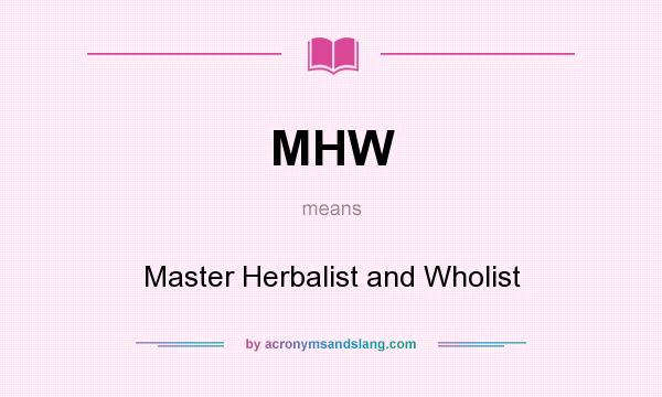 What does MHW mean? It stands for Master Herbalist and Wholist