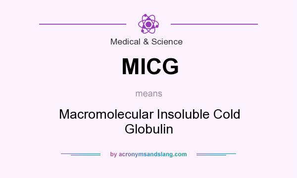 What does MICG mean? It stands for Macromolecular Insoluble Cold Globulin