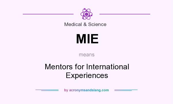 What does MIE mean? It stands for Mentors for International Experiences