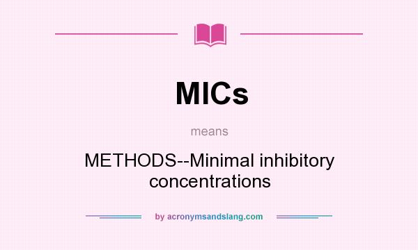 What does MICs mean? It stands for METHODS--Minimal inhibitory concentrations