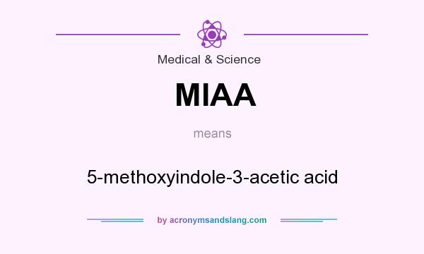 What does MIAA mean? It stands for 5-methoxyindole-3-acetic acid