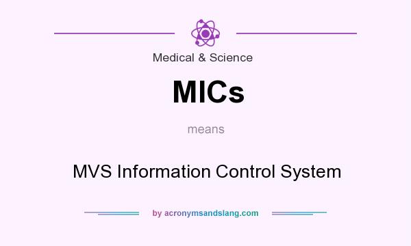 What does MICs mean? It stands for MVS Information Control System