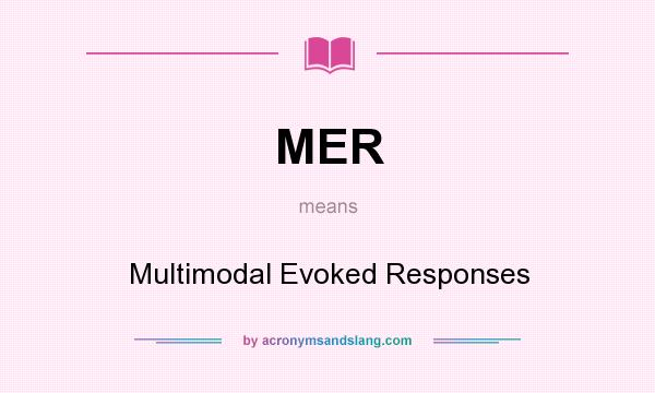 What does MER mean? It stands for Multimodal Evoked Responses