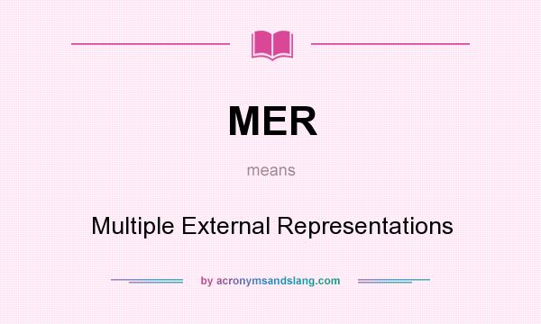 What does MER mean? It stands for Multiple External Representations