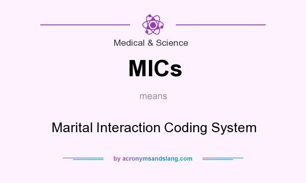What does MICs mean? It stands for Marital Interaction Coding System
