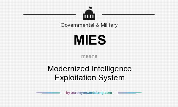 What does MIES mean? It stands for Modernized Intelligence Exploitation System