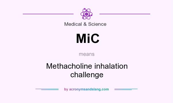 What does MiC mean? It stands for Methacholine inhalation challenge