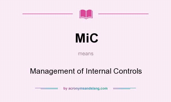 What does MiC mean? It stands for Management of Internal Controls