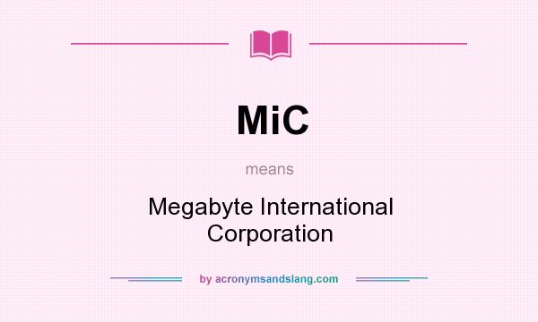 What does MiC mean? It stands for Megabyte International Corporation