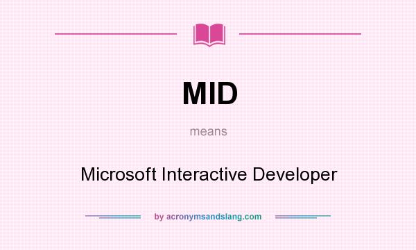 What does MID mean? It stands for Microsoft Interactive Developer