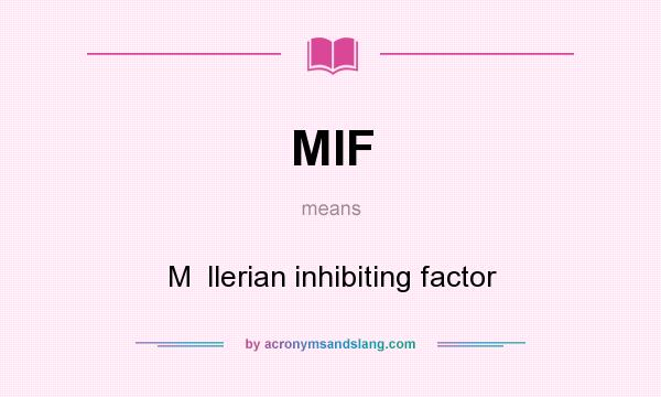 What does MIF mean? It stands for M  llerian inhibiting factor