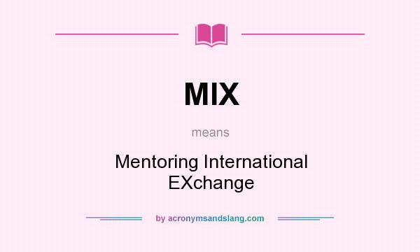 What does MIX mean? It stands for Mentoring International EXchange
