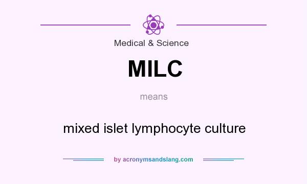 What does MILC mean? It stands for mixed islet lymphocyte culture