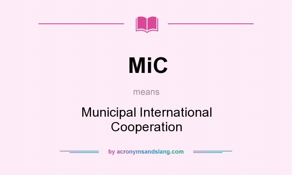 What does MiC mean? It stands for Municipal International Cooperation