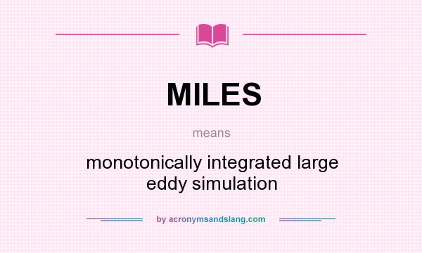 What does MILES mean? It stands for monotonically integrated large eddy simulation
