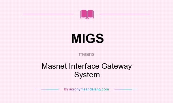 What does MIGS mean? It stands for Masnet Interface Gateway System