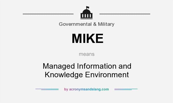 What does MIKE mean? It stands for Managed Information and Knowledge Environment