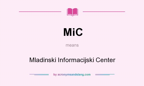 What does MiC mean? It stands for Mladinski Informacijski Center