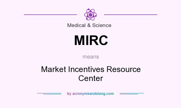 What does MIRC mean? It stands for Market Incentives Resource Center