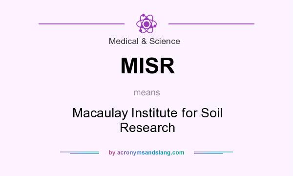 What does MISR mean? It stands for Macaulay Institute for Soil Research