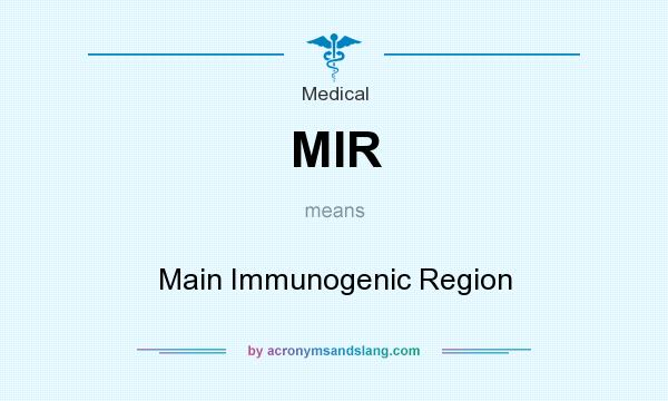What does MIR mean? It stands for Main Immunogenic Region