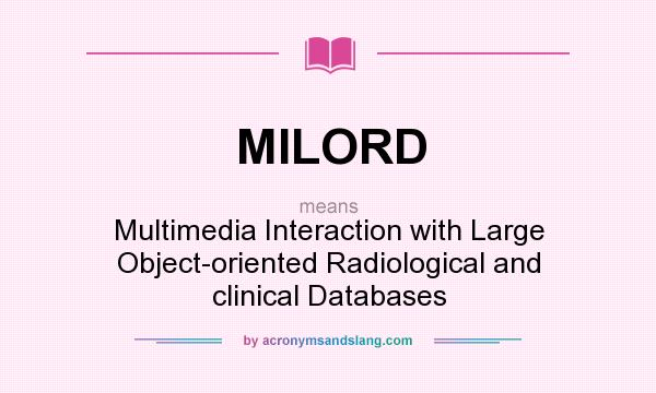 What does MILORD mean? It stands for Multimedia Interaction with Large Object-oriented Radiological and clinical Databases