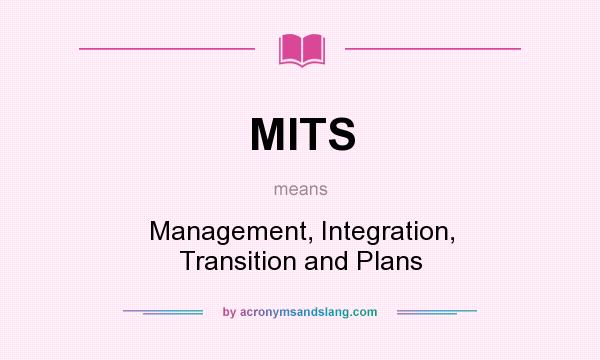 What does MITS mean? It stands for Management, Integration, Transition and Plans