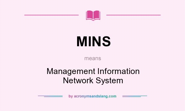 What does MINS mean? It stands for Management Information Network System