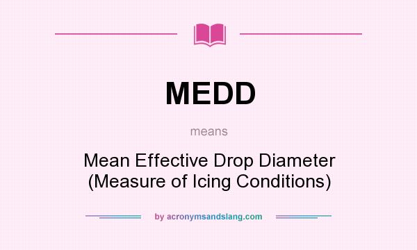 What does MEDD mean? It stands for Mean Effective Drop Diameter (Measure of Icing Conditions)