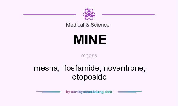 What does MINE mean? It stands for mesna, ifosfamide, novantrone, etoposide