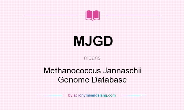 What does MJGD mean? It stands for Methanococcus Jannaschii Genome Database