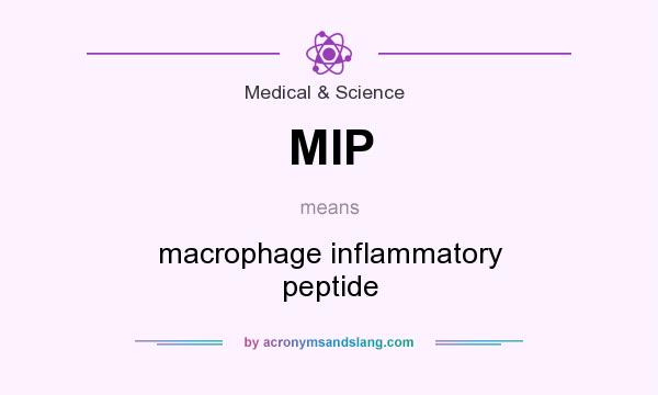What does MIP mean? It stands for macrophage inflammatory peptide