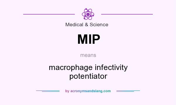 What does MIP mean? It stands for macrophage infectivity potentiator
