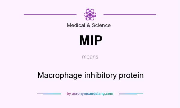 What does MIP mean? It stands for Macrophage inhibitory protein
