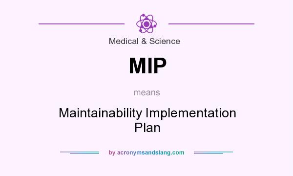 What does MIP mean? It stands for Maintainability Implementation Plan