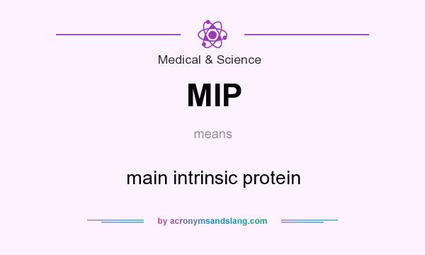 What does MIP mean? It stands for main intrinsic protein