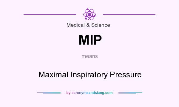 What does MIP mean? It stands for Maximal Inspiratory Pressure