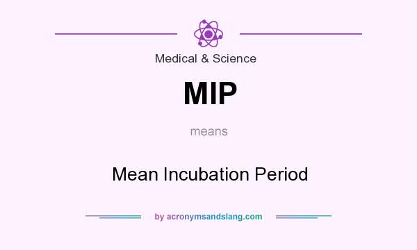 What does MIP mean? It stands for Mean Incubation Period