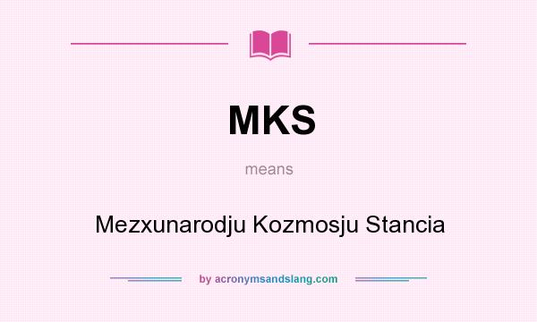 What does MKS mean? It stands for Mezxunarodju Kozmosju Stancia